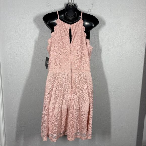 NEW! IN San Francisco Lace Halter Dress Spring Casual Pink Floral Sleeveless 13 - Picture 5 of 6